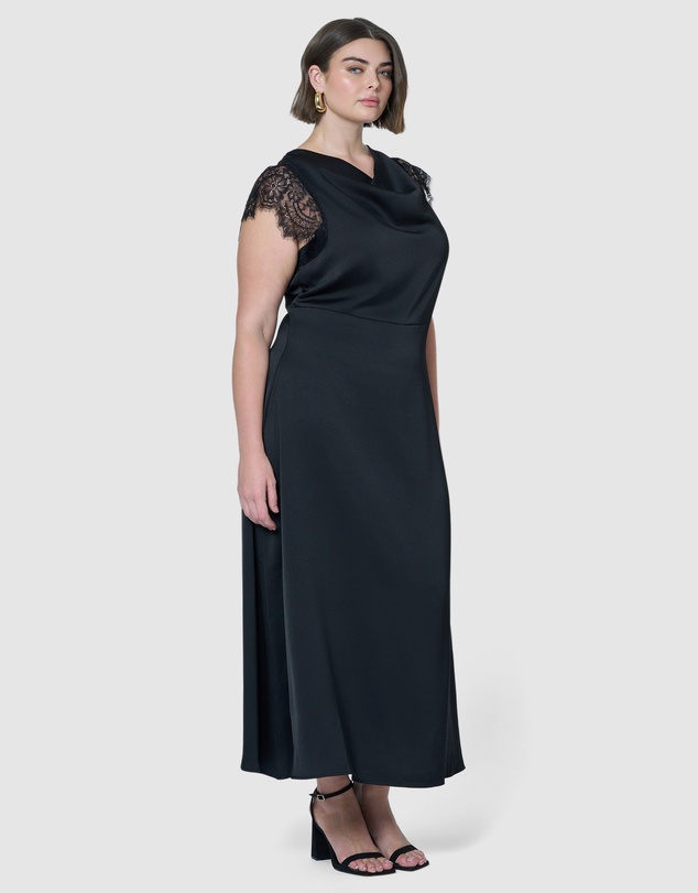 Pink Dusk by Curve Project - Allure Satin Maxi Dress