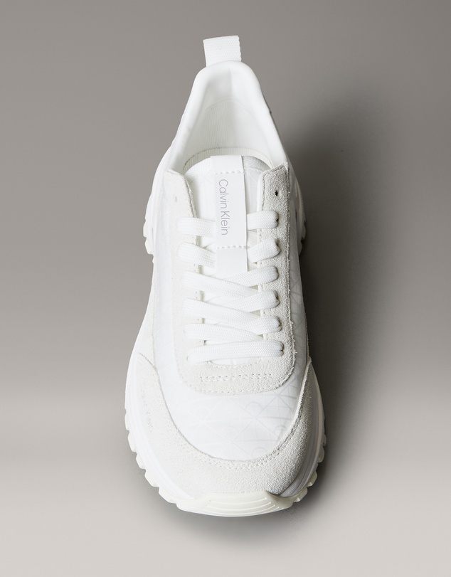 Calvin Klein - Suede and Emblem Logo Nylon Trainers