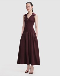 Self Portrait - Ribbed Knit Midi Dress