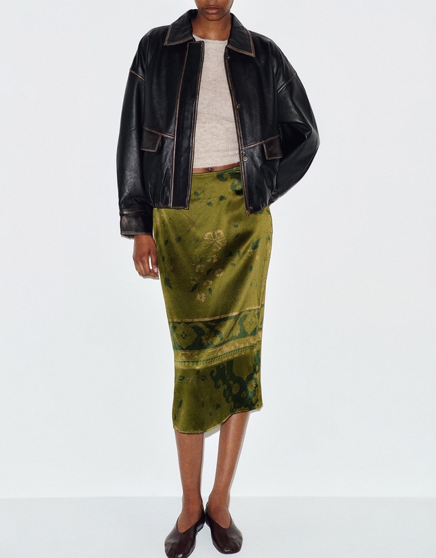 Reformation - Helen Low Waist Silk Midi Skirt