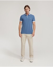 Oxford - Dylan Striped Collar Pique Polo