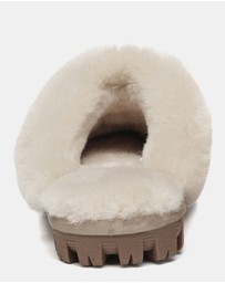 EVERAU - Australian Shepherd Ugg Waffle Slipper Sheepskin Upper House Shoes