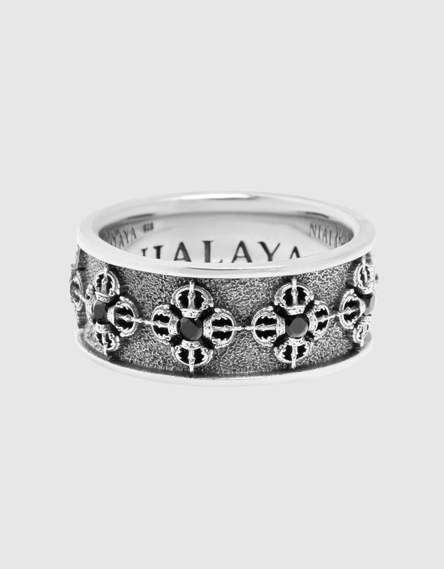 Nialaya Jewellery - Men's Sterling Silver Dorje Ring