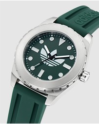 adidas Originals - Discoverer One Steel 44mm Green Silicone Watch