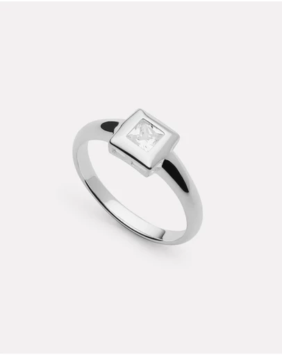 Najo - Halo Silver Cubic Zirconia Ring
