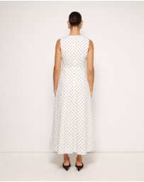 AERE - Juniper Tie Front Cotton Midi Dress