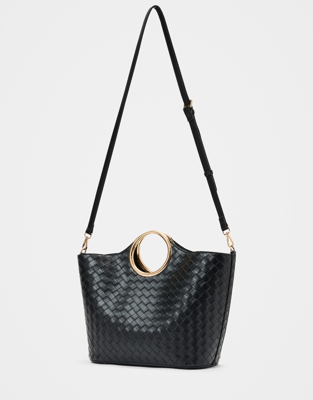 Forever New - Valentina Metal Handle Weave Bag