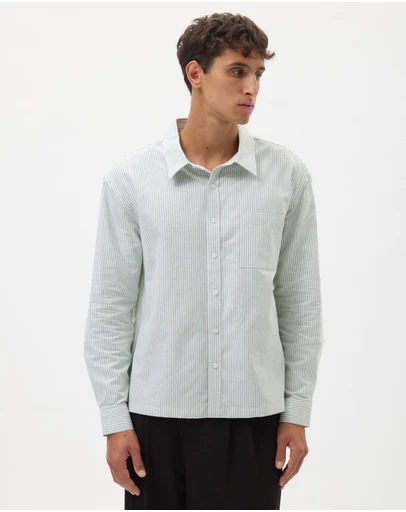 AERE - Boxy Stripe Oxford Shirt