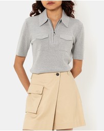 Karl Lagerfeld - Everyday Knit Zip Polo Shirt