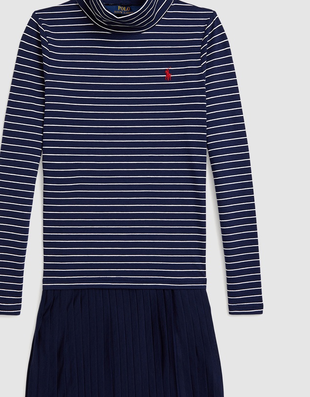Polo Ralph Lauren - Striped Stretch Jersey Turtleneck Dress - ICONIC EXCLUSIVE - Teens
