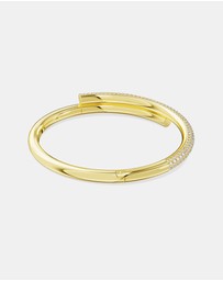 Swarovski - Dextera bangle, Magnetic closure, White, Gold-tone plated