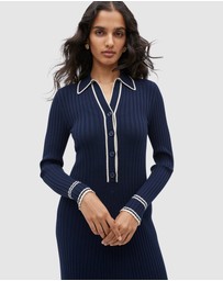 Seed Heritage - Polo Tipping Knit Midi Dress