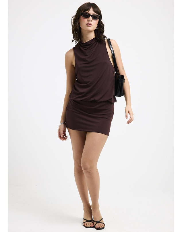 Alice In The Eve - Louise High Neck Draped Mini Dress