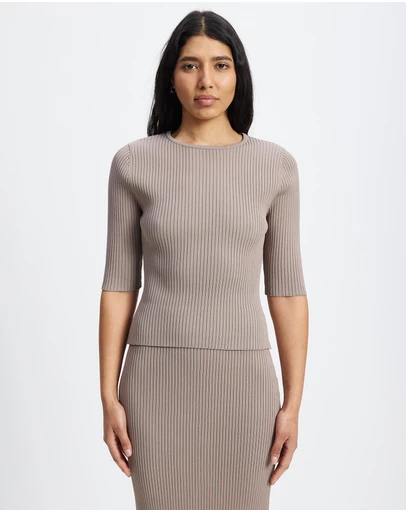 White By FTL - NEW DEE RIB KNIT TOP