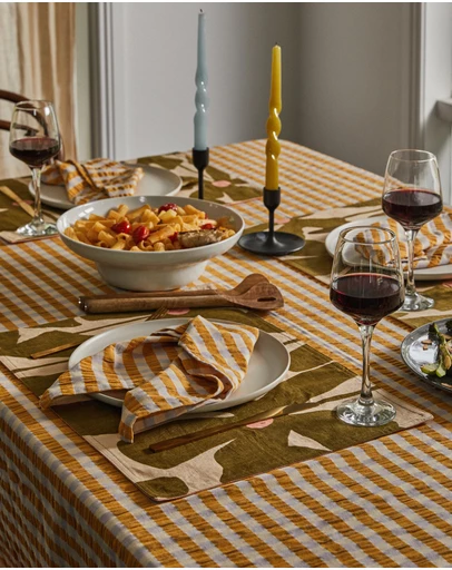 Mosey Me - Mango Seersucker Napkin Set
