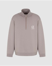 Armani Exchange - Logo Half Zip Sweatshirt