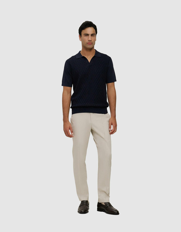 Trenery - Mercerised Diamond Knit Polo