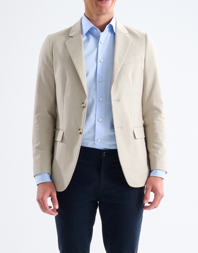 3 Wise Men - 3 Wise Men Huxton Cotton Blazer - Stone