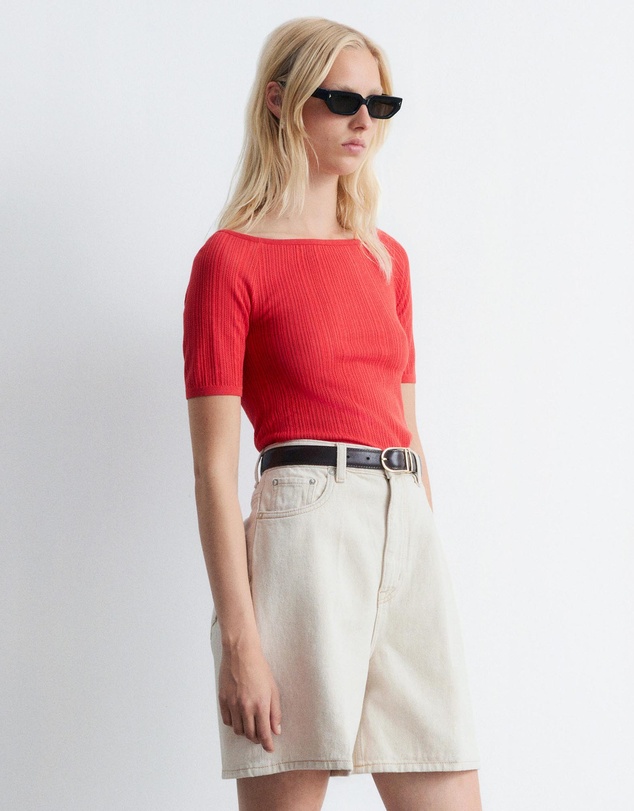 & Other Stories - Rib-Knit Off-Shoulder Top