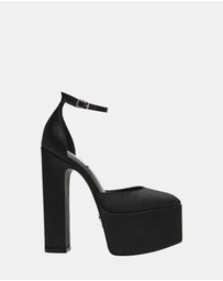 Steve Madden - Selestine Black Satin Heels