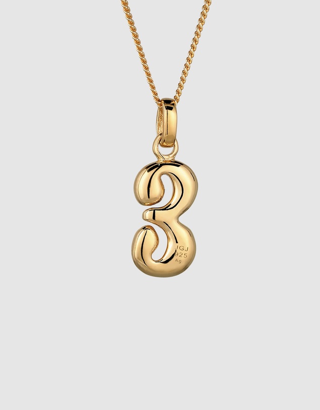 Elli Jewelry - Bubble Letter E Necklace in Gold-Plated 925 Silver