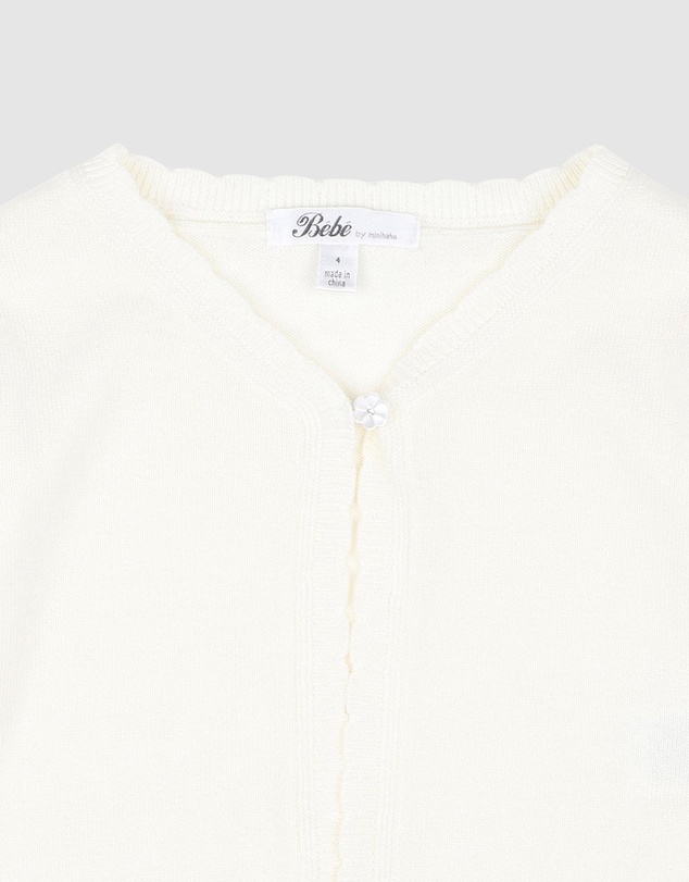 Bebe by Minihaha - Scalloped Edge Knitted Cardigan - Kids