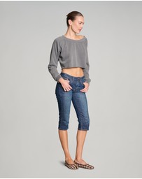 Love and Nostalgia - Weekender Crop Sweat - Pigment Black