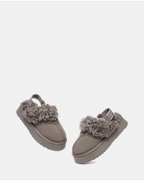 EVERAU - Australian Shepherd Ugg Waffle Curly Platform Cow Suede Upper House Shoes
