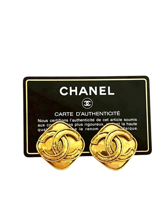 Pre-Loved by Azura Reborn - Pre-Loved CC Gold Plated Diamond Clip On Earrings