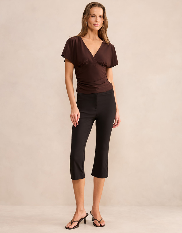 Forever New - Bobbie Wrap Flutter Sleeves Top