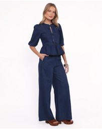 Petal & Pup - Declan Chambray Pant - Mid Dark