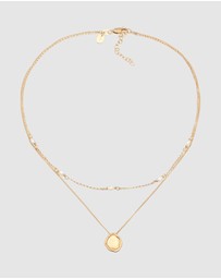 Elli Jewelry - Necklace Choker Layer Freshwater Pearl Coin 925 Sterling Silver Gold Plated