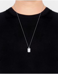 Kuzzoi - ICONIC EXCLUSIVE - Necklace Brand Military Plate Brushed 925 Sterling Silver