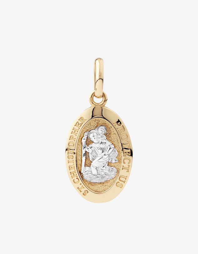 Michael Hill - St Christopher Pendant in 10kt Yellow & White Gold