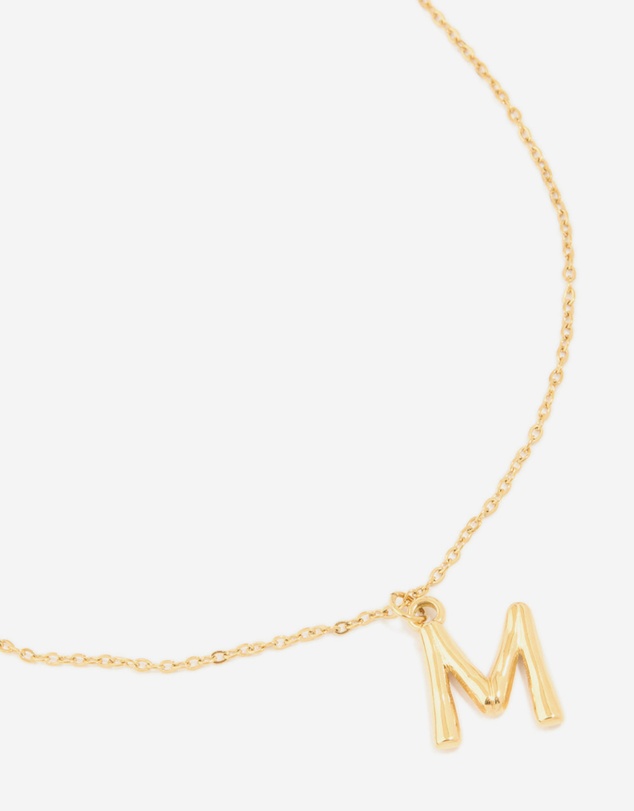 Lovisa - Waterproof Gold Plated Stainless Steel Bamboo Letter M Necklace