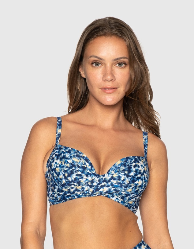 Nip Tuck Swim - Navy Episodic Ruth Bikini Top
