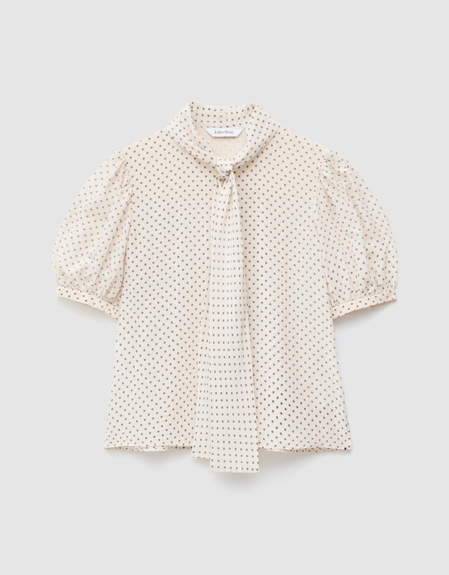 & Other Stories - Printed Tie-Neck Silk Blouse
