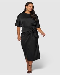 Pink Dusk by Curve Project - Act Up Satin Midi Dress