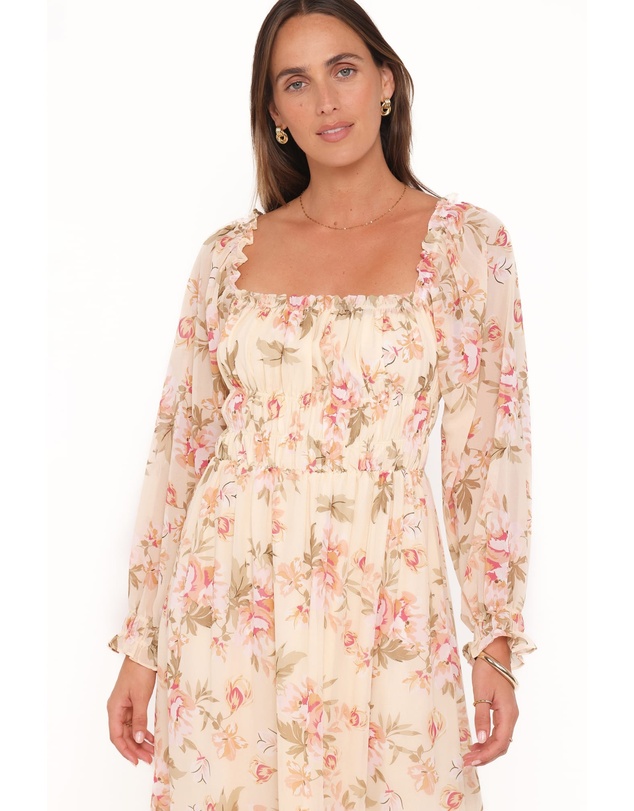 Petal & Pup - Aine Midi Dress - Cream Floral