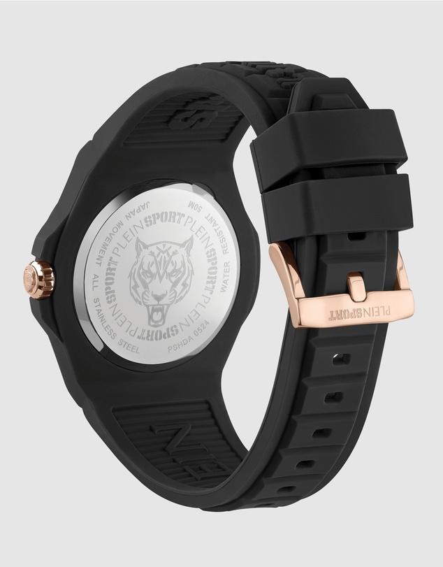 Plein Sport - PLEIN FEARLESS 46mm Black Dial and Black Silicone strap