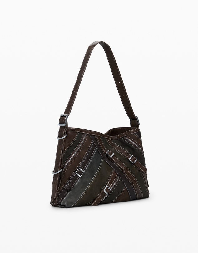 Desigual - Medium shoulder bag with stitching