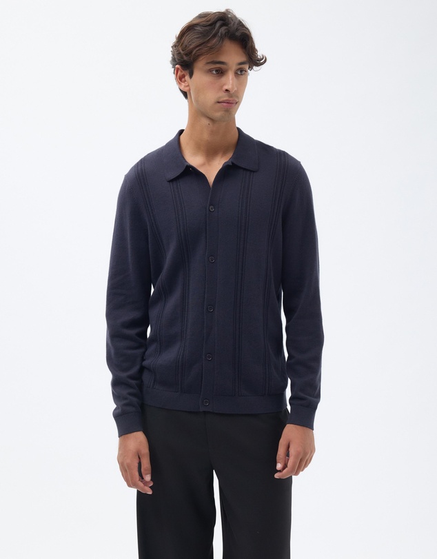 AERE - Silk Blend Textured Knit Shirt