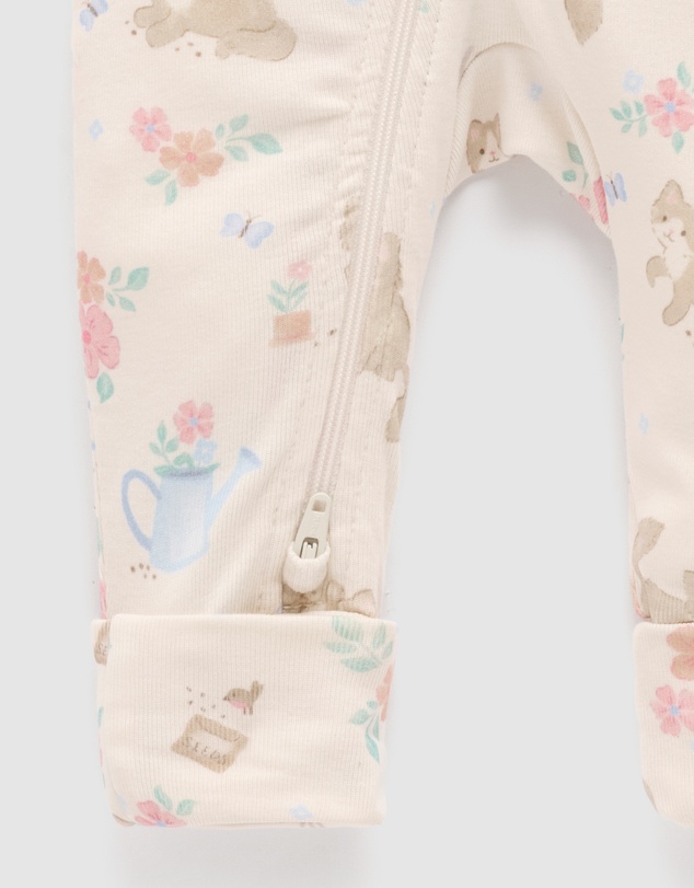 Purebaby - Printed Zip Growsuit-Kids-Babies