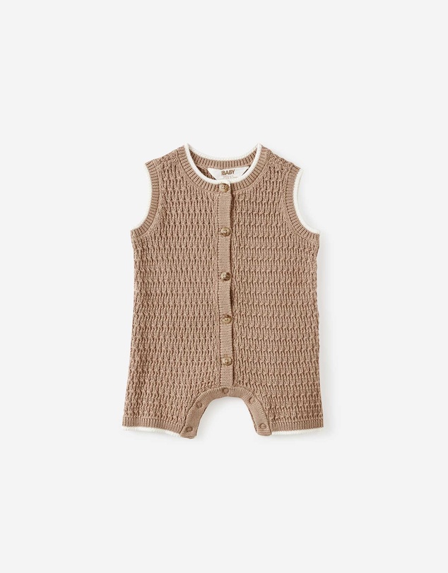 Cotton On Kids - Baby Organic Knit Sleeveless Playsuit
