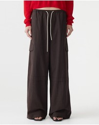 Bassike - Crushed Cotton Layered Pants