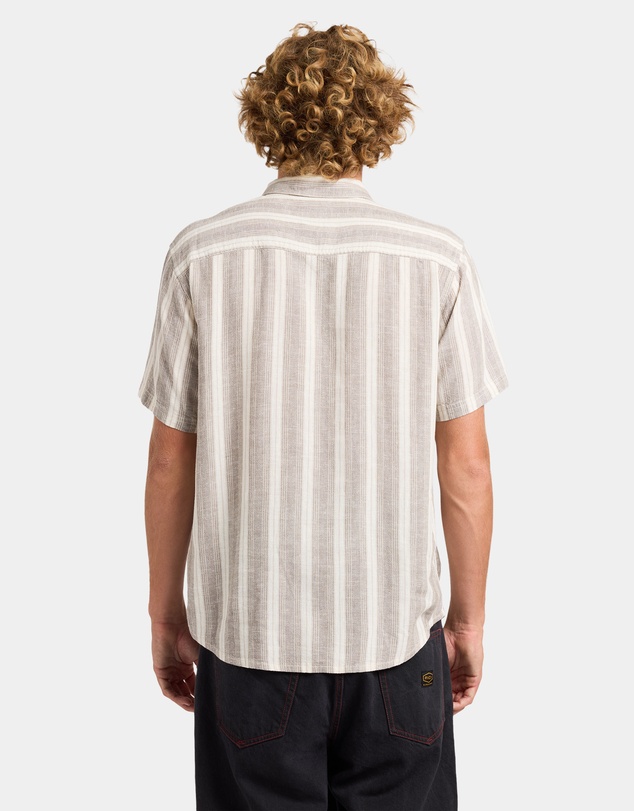 RVCA - Mens Beat Stripe Short Sleeve Shirt