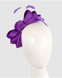 Max Alexander - Large Purple Satin Bow Racing Fascinator