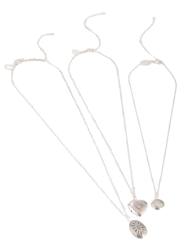 Lovisa - Antique Silver Mixed Locket Layered Necklace