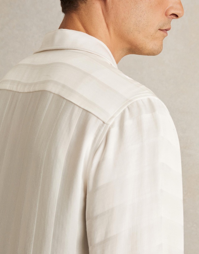 REISS - Melba SS Stripe Jacquard Cuban Shirt