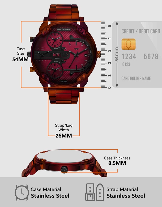 Diesel - Mr. Daddy Slim Red Chronograph Watches